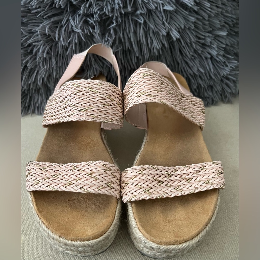 Pink platform sandals